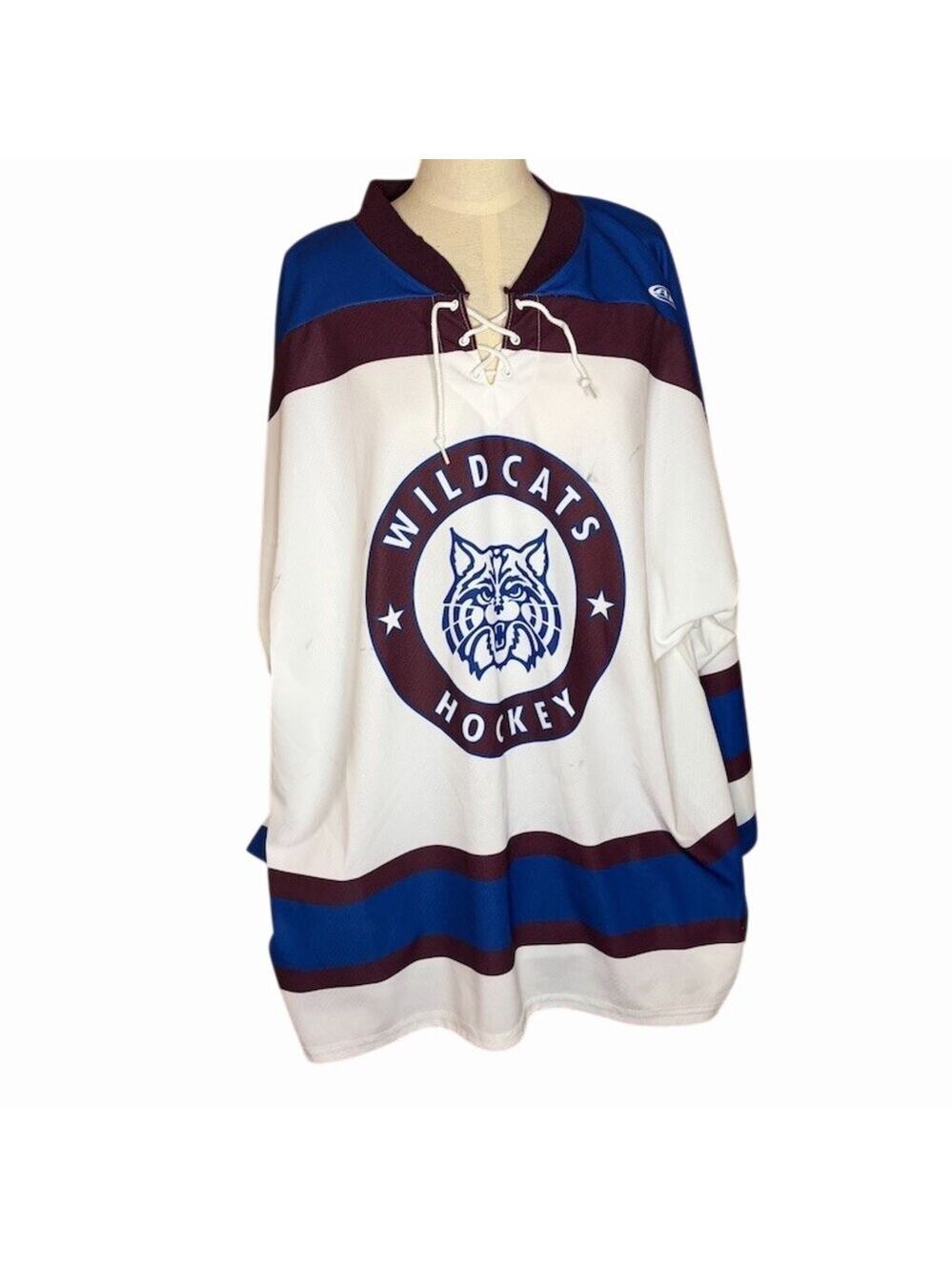 Athletic Knit Wildcats Hockey Goalie Jersey #30 Unisex Adult XL White Blue